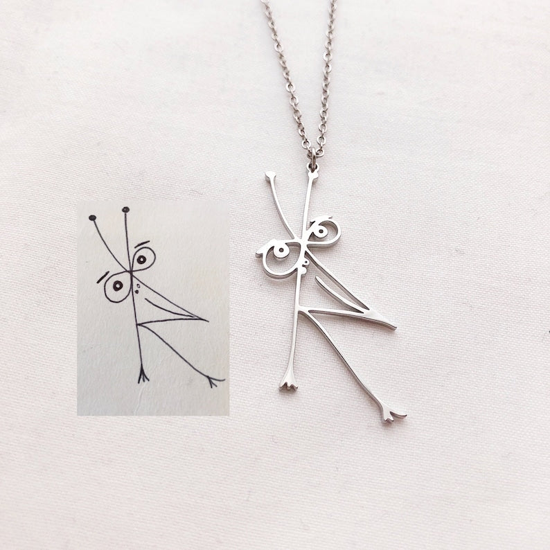 Personalized Kid Drawing Necklace