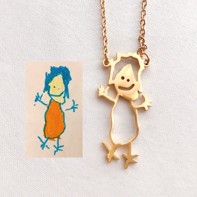 Personalized Kid Drawing Necklace