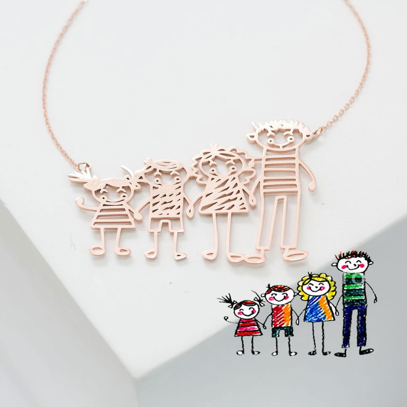 Personalized Kid Drawing Necklace